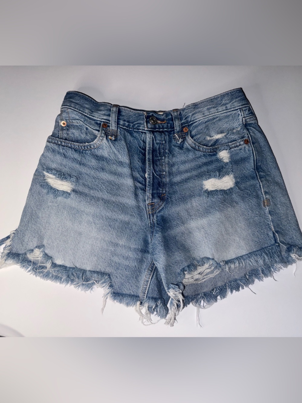 We The Free Free People Denim Shorts Size 26 Distressed Cut Off High Rise